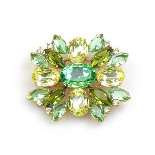 Far Away Brooch Classic ~ Green Yellow Olive