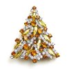 Navette Xmas Tree Brooch ~ Yellow Clear