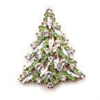 Navette Xmas Tree Brooch ~ Clear Green*