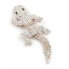 Clear Crystal Gecko Pin ~ Smaller