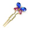 Hairpin Bobbi with Butterfly ~ Blue Fuchsia