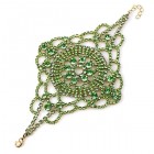 Aisha Bracelet Green ~ Antique Gold Plated