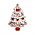 Xmas Tree Brooch #06 ~ Pink Red Clear 8cm*