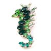 Sea-Horse Brooch ~ Green Emerald