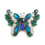 Butterfly Multicolor Brooch ~ Emerald Blue*