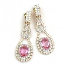 Moon Dream Earrings with Clips ~ Crystal with Pink