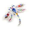 Dragonfly Multicolor ~ Silver Plated Dragonfly Multicolor ~ Silver Plated