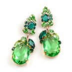 Fountain Earrings for Pierced Ears ~ Green Tones with Peridot
