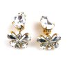 Clear Crystal Earrings Clips ~ Little Butterflies