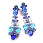 Dione Earrings Clips ~ Blue Aqua
