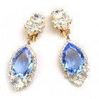 Tears Clips-on Earrings ~ Crystal Sapphire Blue