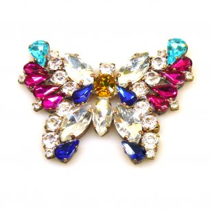 Butterfly Multicolor Brooch ~ Fuchsia Multicolor*