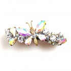 Barrette Clip with Butterfly ~ Clear Crystal with AB