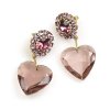Hearts ~ Purple Dangling Valentine Earrings for Pierced Ears