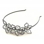 Lotus Flower Tiara ~ Clear Crystal ~ Black Plated