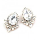 Paris Charm Pierced Earrings ~ Clear Crystal