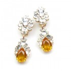 Timeless Clips on Earrings ~ Crystal with Topaz