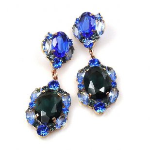 Symphony Earrings Pierced ~ Saphire with Montana Blue