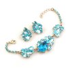 Lite Fountain Bracelet and Earrings ~ Aqua