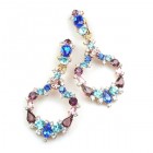 Paradise Valley Clips Earrings ~ Blue Aqua Purple