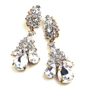 Parisienne Bloom Earrings Clips ~ Crystal Radiance