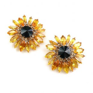 Sunflower Earrings ~ Large with Clips