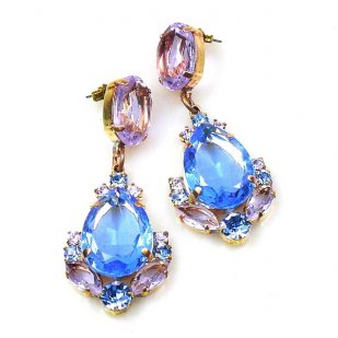 Toccata Earrings Pierced ~ Light Sapphire with Violet