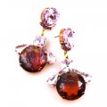 Bubbles Earrings Pierced ~ Extra Topaz with Pink*