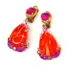 Sonatine Earrrings with Clips ~ Extra Orange*