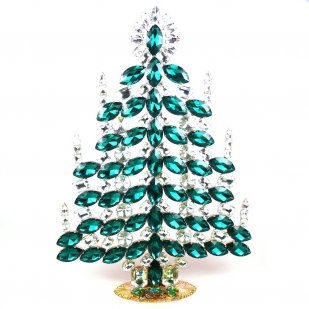31 cm XXL Xmas Tree Table Decoration ~ Emerald Clear*