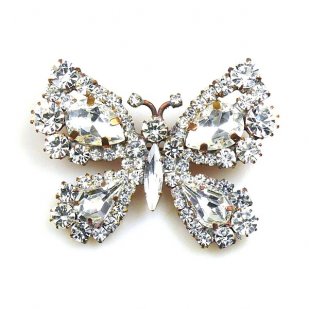 Butterfly Brooch ~ Clear Crystal