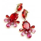 Xara Earrings Pierced ~ Fuchsia Red