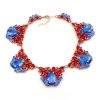 Iris Necklace ~ Silver Blue Red