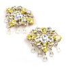 Marquis Shoe Clips ~ Clear Crystal Yellow