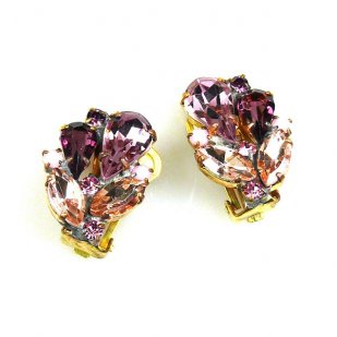 Artemis Earrings Clips ~ Purple Amethyst