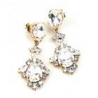 Savannah Earrings Pierced ~ Clear Crystal