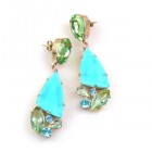 Dancing Twinkle Earrings Pierced ~ Turquoise Green