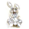 Bunny Easter Brooch Medium ~ Clear Crystal