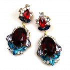 Grand Mythique Earrings Pierced ~ Extra Ruby Aqua*