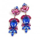 Iris Grande Pierced Earrings ~ Blue Fuchsia