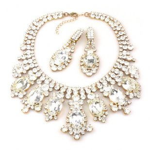 Absolue Necklace Set with Earrings ~ Clear Crystal