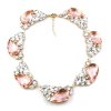 Fountain Necklace ~ Clear Crystal with Pink