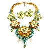 Crystal Blossom ~ Necklace Set ~ Topaz Emerald Yellow Olive