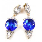 Taj Mahal Earrings Pierced ~ Clear with Silver Blue