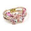Butterfly Clamper Bracelet ~ Pink Clear Crystal