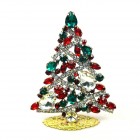 Zig-Zag Xmas Tree Stand-up Decoration 10cm ~ Emerald Red Clear*