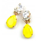 Effervescence Earrings with Clips ~ Opaque Yellow Clear