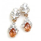 Timeless Clips on Earrings ~ Crystal with Rose