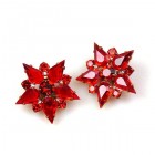 True Love Earrings Clips ~ Ruby Red