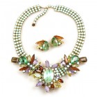 Nebthet Necklace Set with Earrings ~ Opaque Color Tones